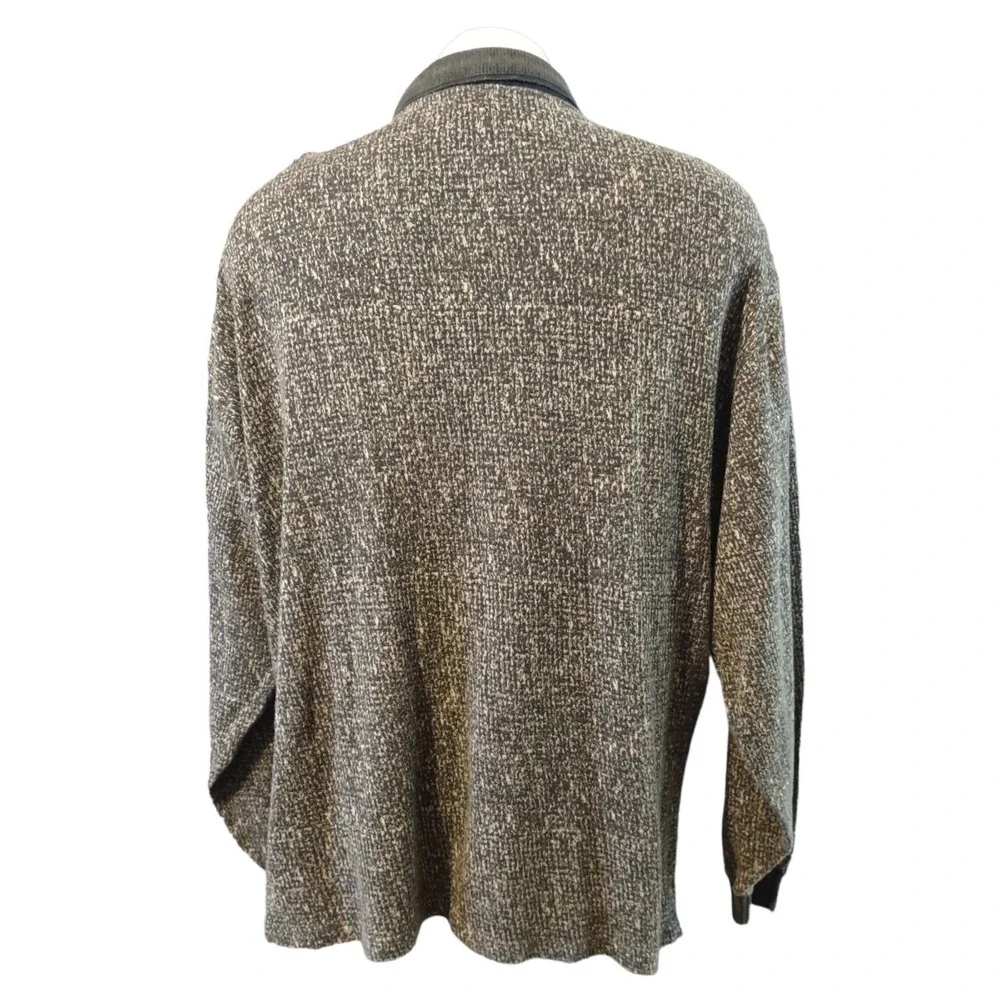 Bachrach Polo Shirt XL Vintage Retro Norm Grandpa Core Grey Long Sleeve Knit Men